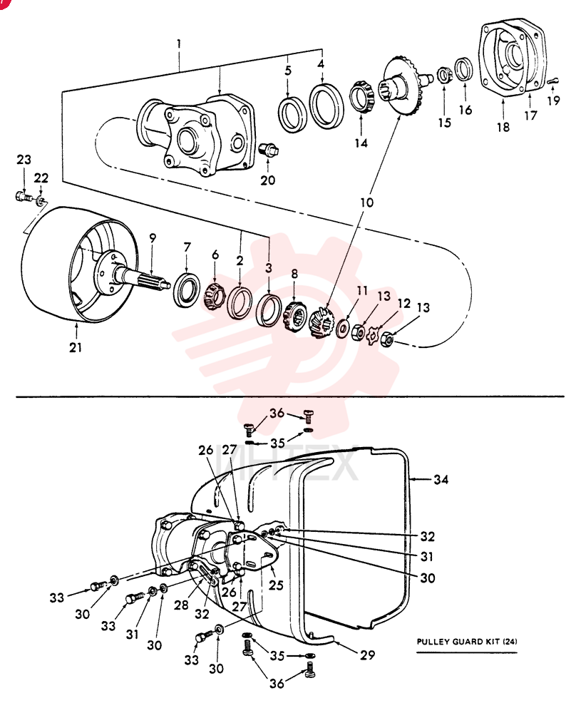 & Drive Gear Assy., 10.25, Accessory NH-E, Includes: (1) C5NNP747A, (1) 957E740B, (4) 34807S7 & (4) 304687S8, Start Year: 01-JAN-75