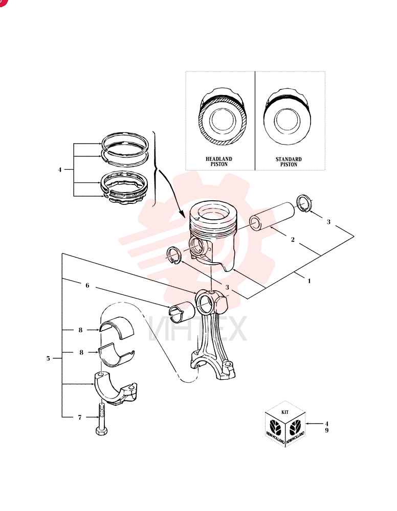 PISTON & RINGS KIT 87801077