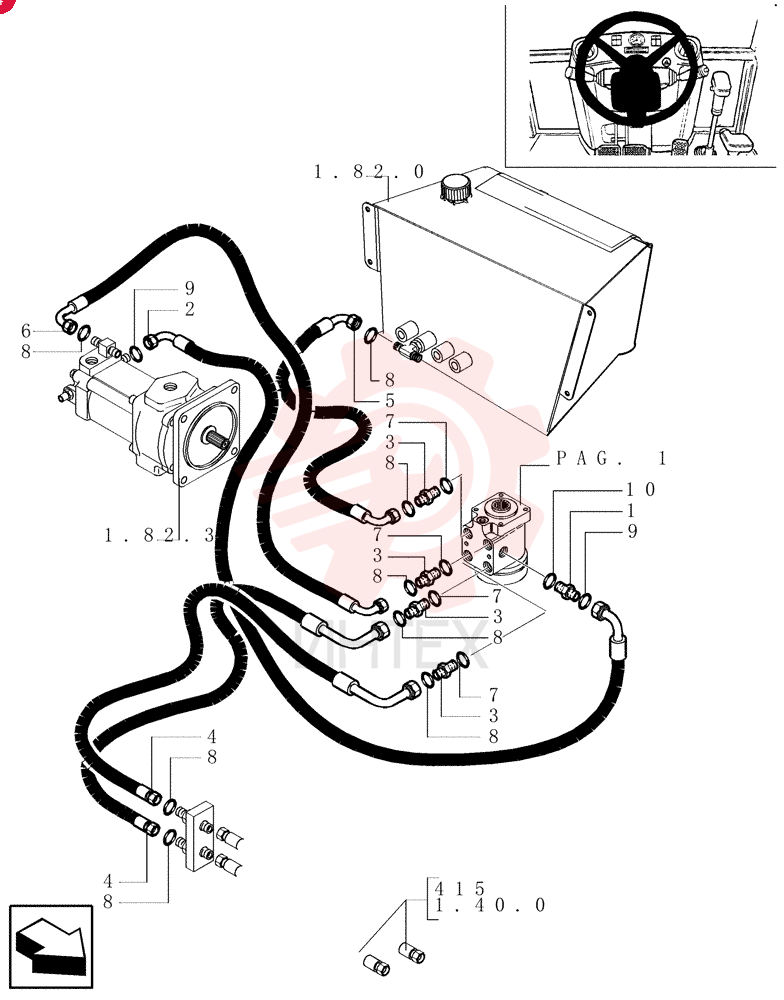HYD CONNECTOR,11/16-16 ORS x 7/16-20 UNF-2A 85802640 (1)