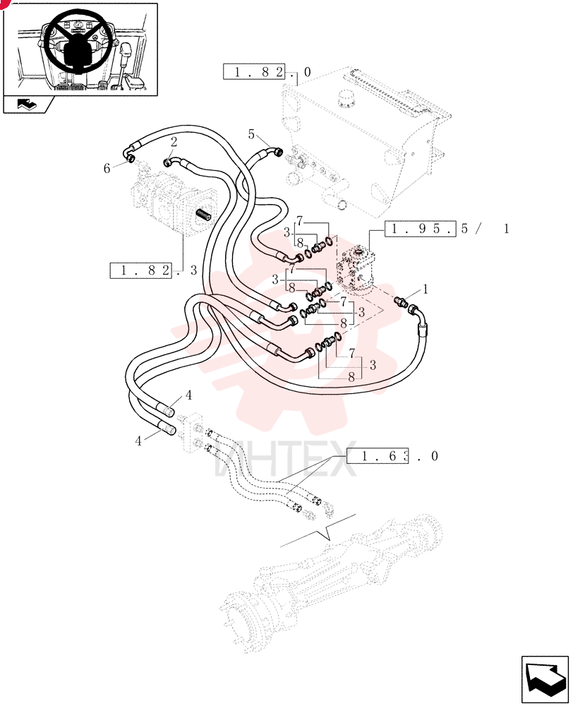 HYD CONNECTOR,11/16-16 ORS x 7/16-20 UNF-2A 85802640 (2)