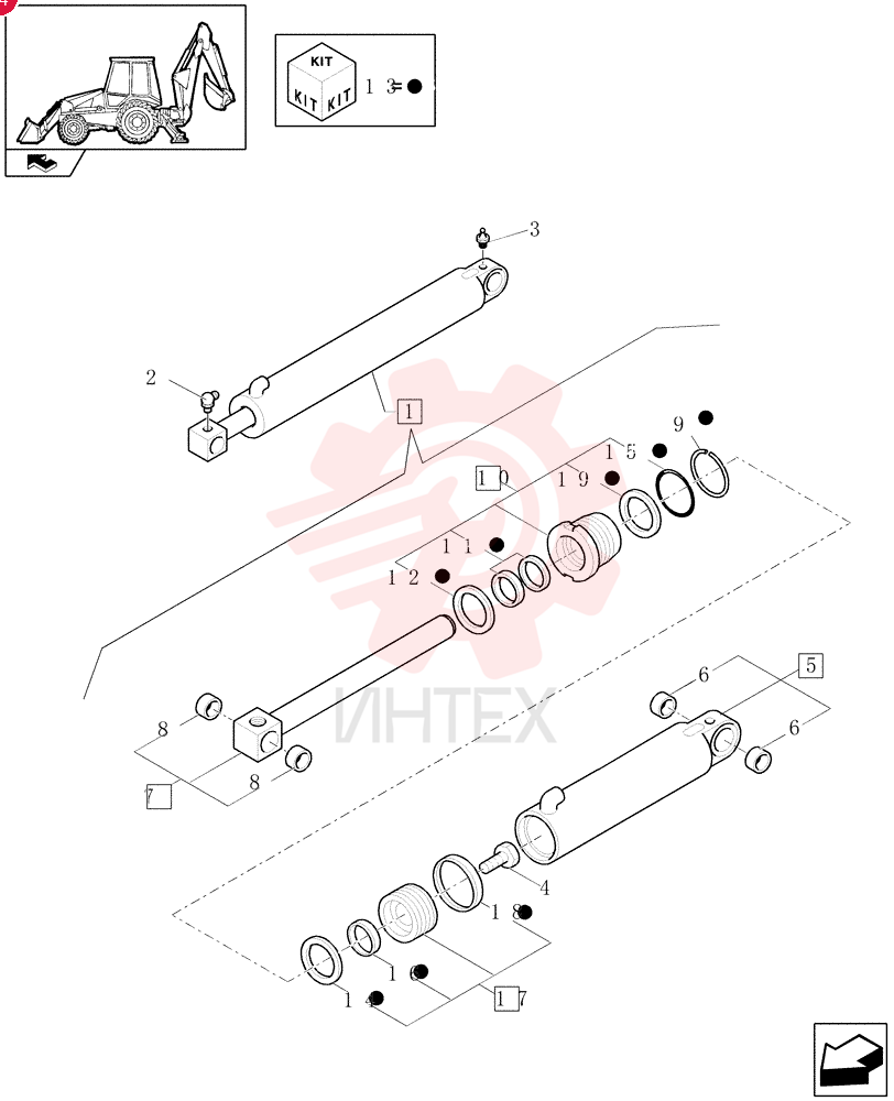 HYDRAULIC CYLINDER,Double Acting, 40mm Rod, 80mm Bore, 684.5mm Stroke