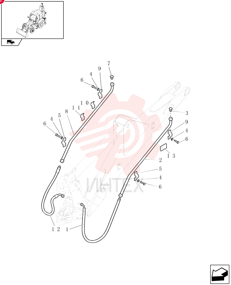 HYDRAULIC HOSE,19.05mm ID x 950mm L 85819619 (1)
