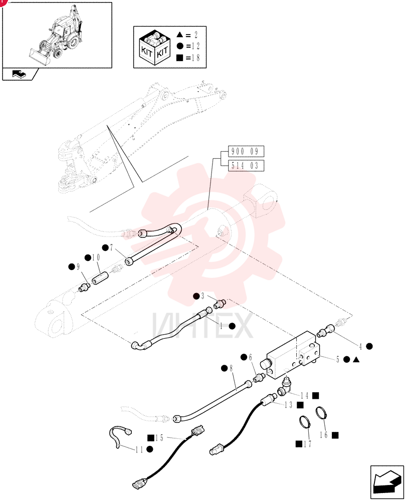 HYDRAULIC HOSE,6.35mm ID x 600mm L 85815505 (2)