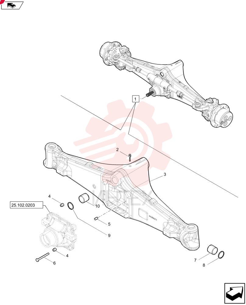 FRONT AXLE 84263658 (1)