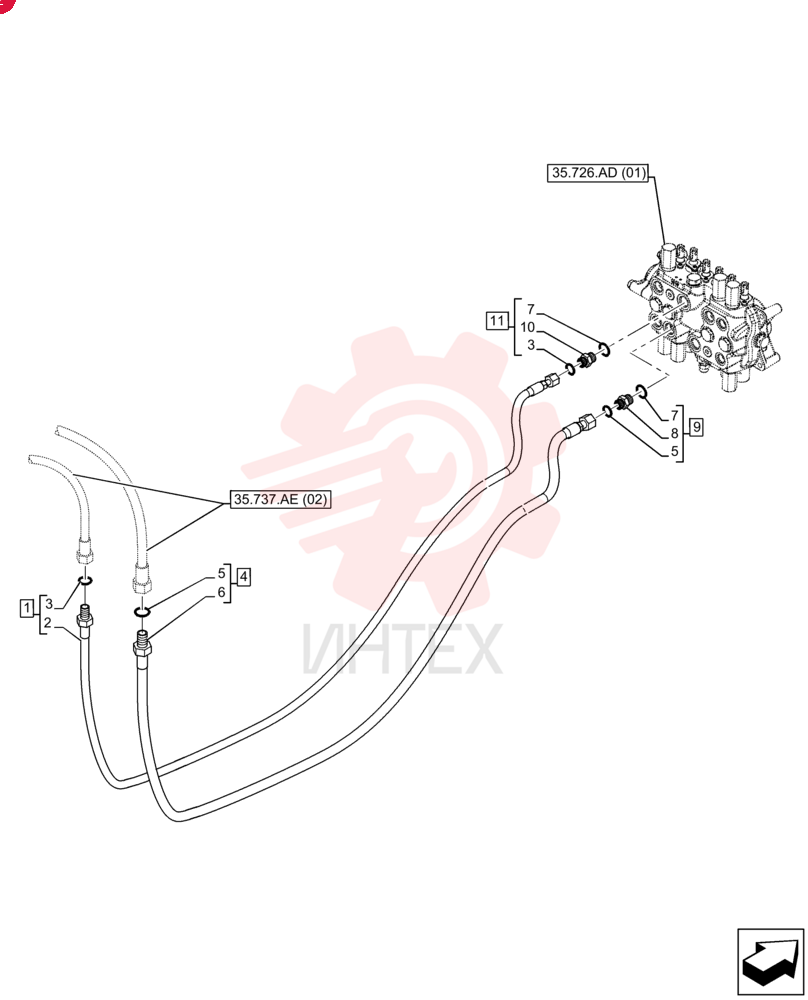 HOSE,12.7mm ID x 1270mm L, SAE 100R16