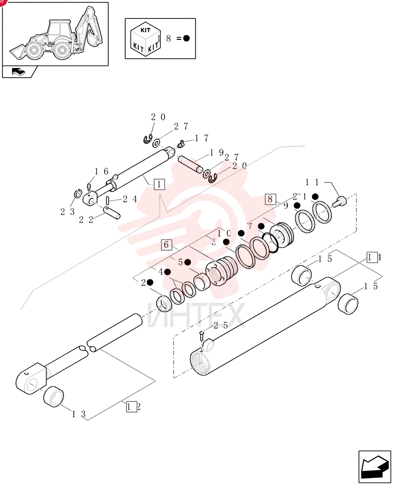 HYDRAULIC CYLINDER,Double Acting, 50mm Rod, 700mm Stroke