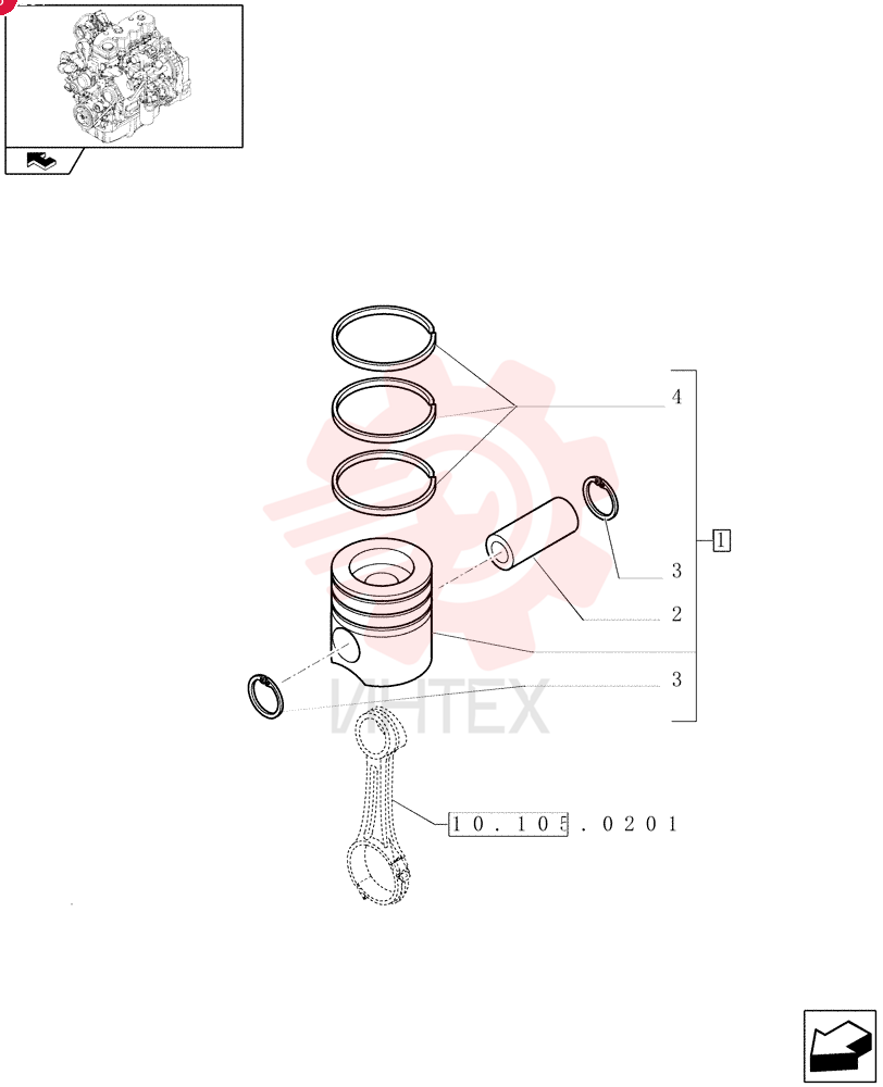 PISTON & RINGS KIT 87317256