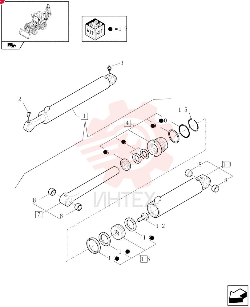 HYDRAULIC CYLINDER,Double Acting, 50mm Rod, 805mm Stroke