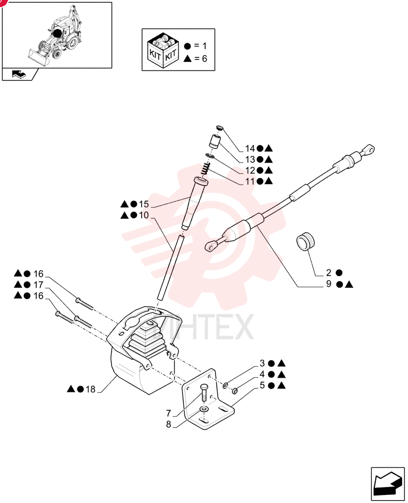 LEVER ASSY & KNOB 84127828 (1)
