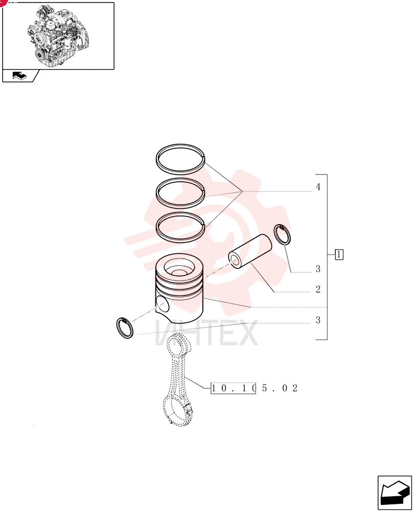 PISTON & RINGS KIT 8094740