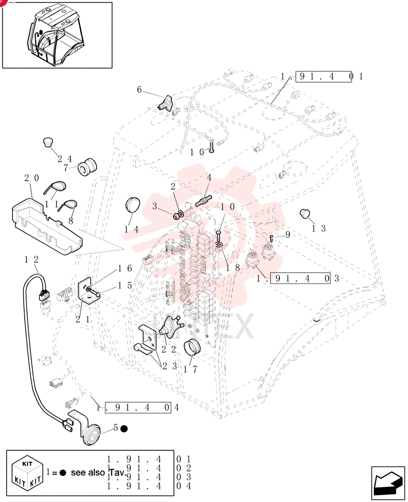 Схема (B95) - NA BACKHOE LOADER (1/06-) 87431460 (3)