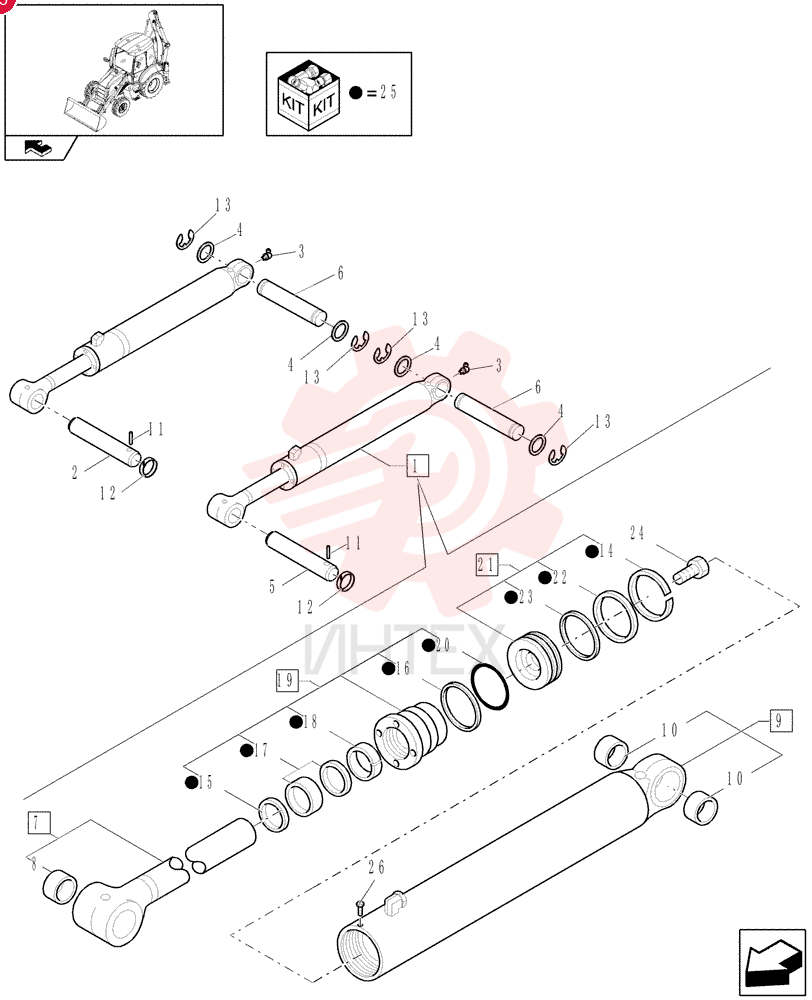 HYDRAULIC CYLINDER,Double Acting, 50mm Rod, 90mm Bore, 726.7mm Stroke