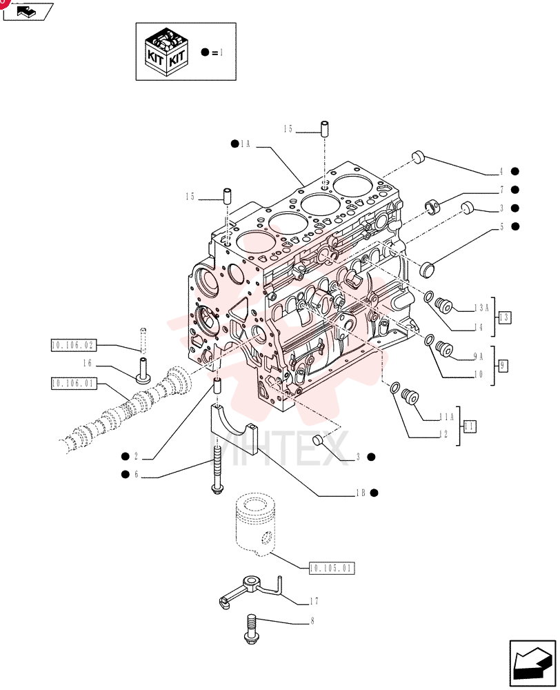 CYLINDER BLOCK,4 Cylinders