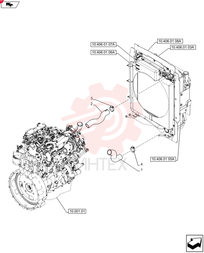 HOSE,57.00 mm ID x 217.70 mm, SAE J20, SAE J20R4 CLASS C 87407272 (1)