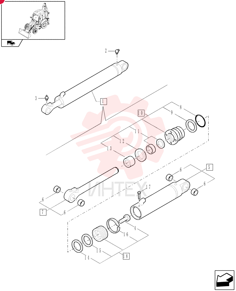 HYDRAULIC CYLINDER,Double Acting, 44.5mm Rod, 82.6mm Bore, 777mm Stroke