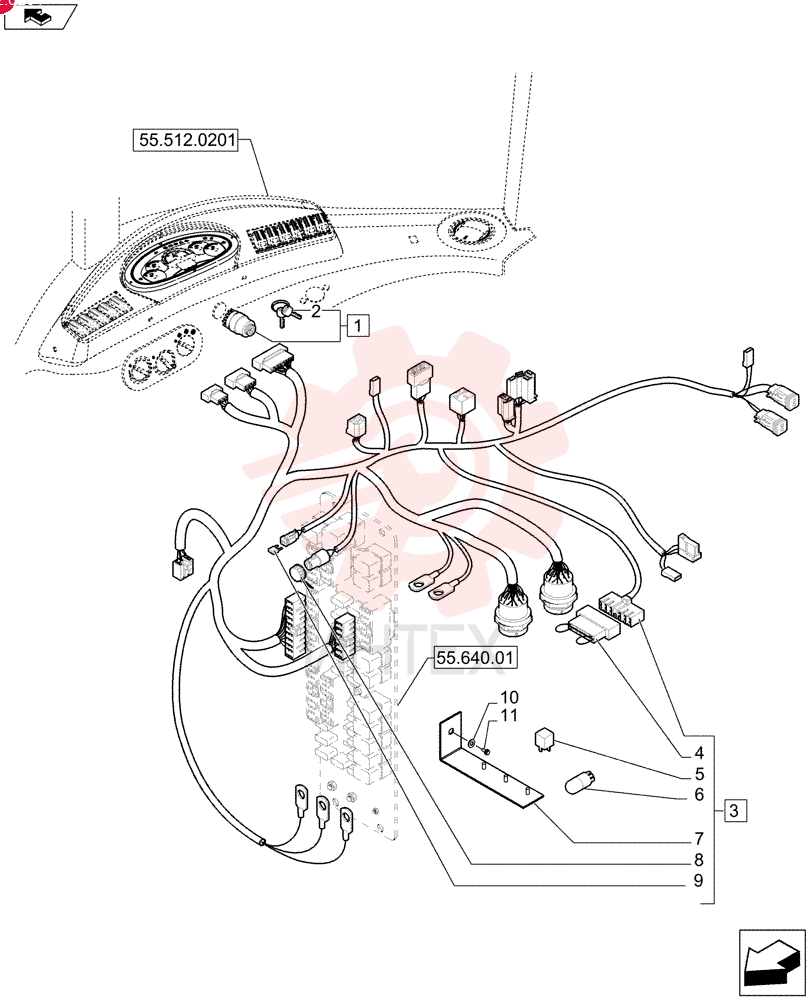 IGNITION SWITCH,7 Pins 87431469 (4)