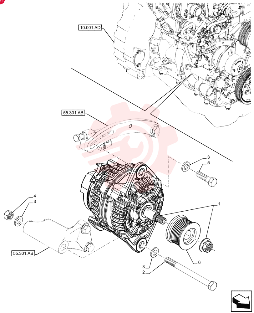 ALTERNATOR,14V, 80A(1800 RPM)