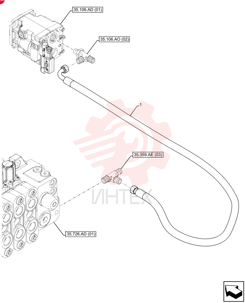 FLEXIBLE HOSE,19mm ID x 1250mm L