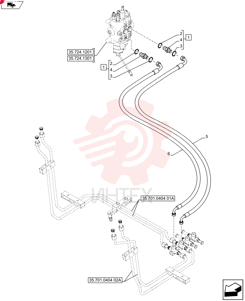 FITTING,1" - 14 ORFS x 7/8" - 14 ORB