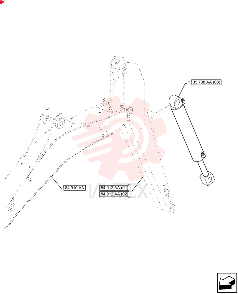 CYLINDER,Double Acting, 63.5mm Rod, 88.9mm OD, 765mm Stroke 87499150 (1)