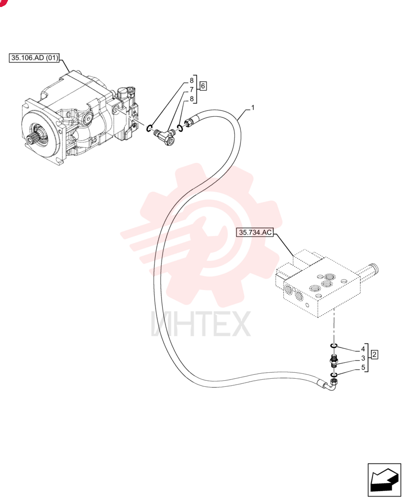 FLEXIBLE HOSE,9.5mm ID x 950mm L 87361484 (1)