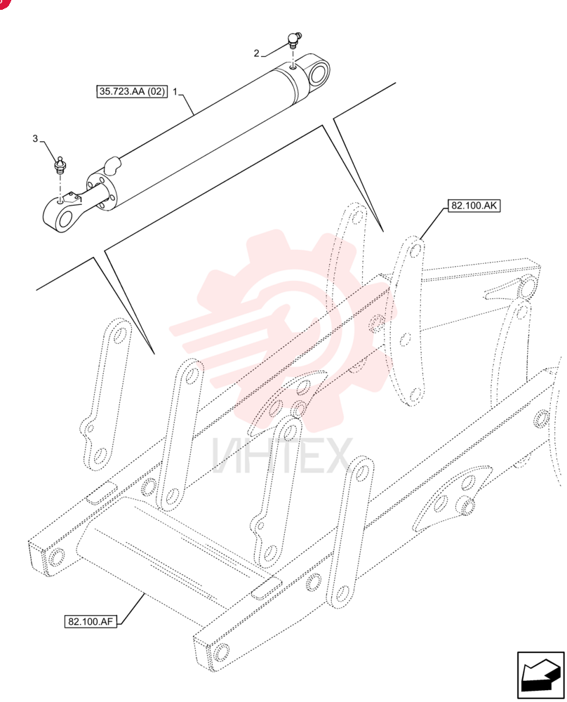HYDRAULIC CYLINDER,Double Acting, 44.5mm Rod, 82.6mm Bore, 777mm Stroke 87324213 (1)
