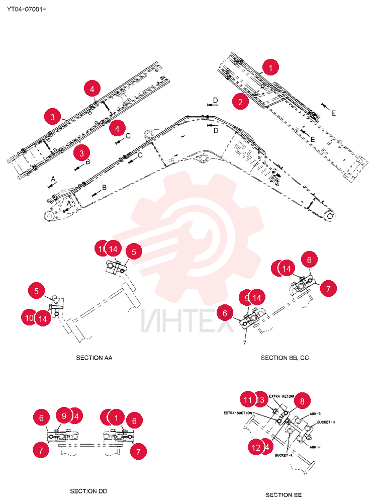 HYD LINES, BOOM 3. 72M YT42H00074F1