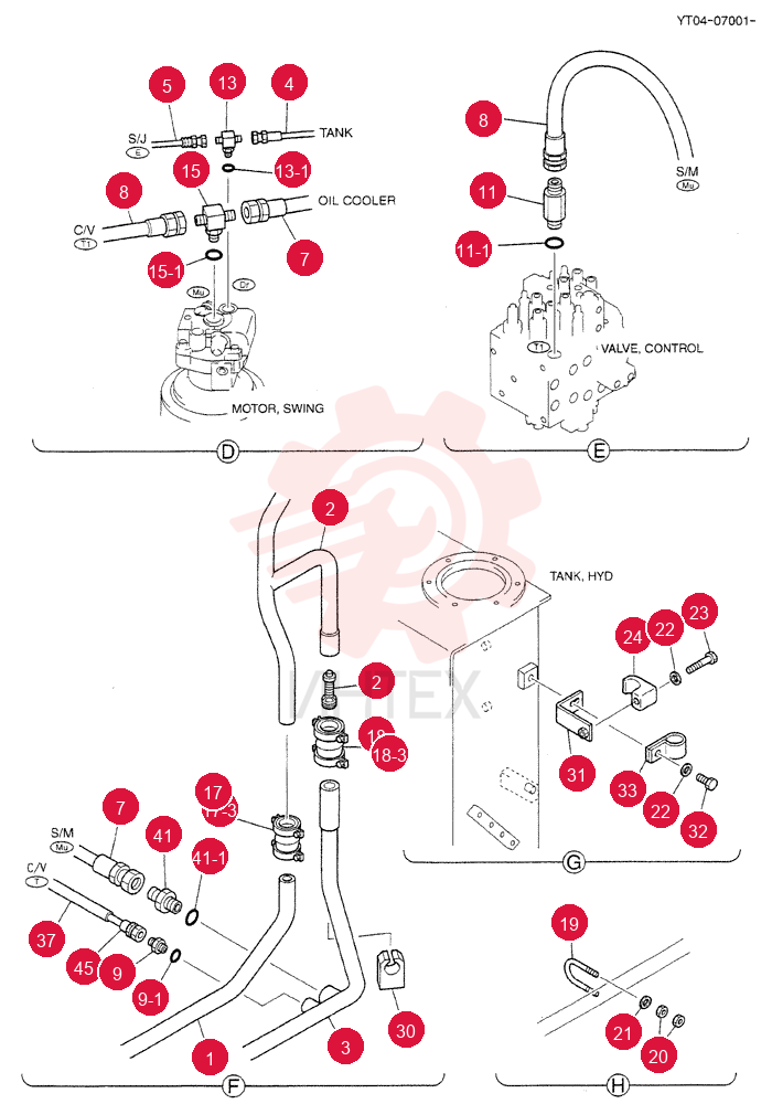 HYD LINES, RETURN YT32H00009F8 (1)