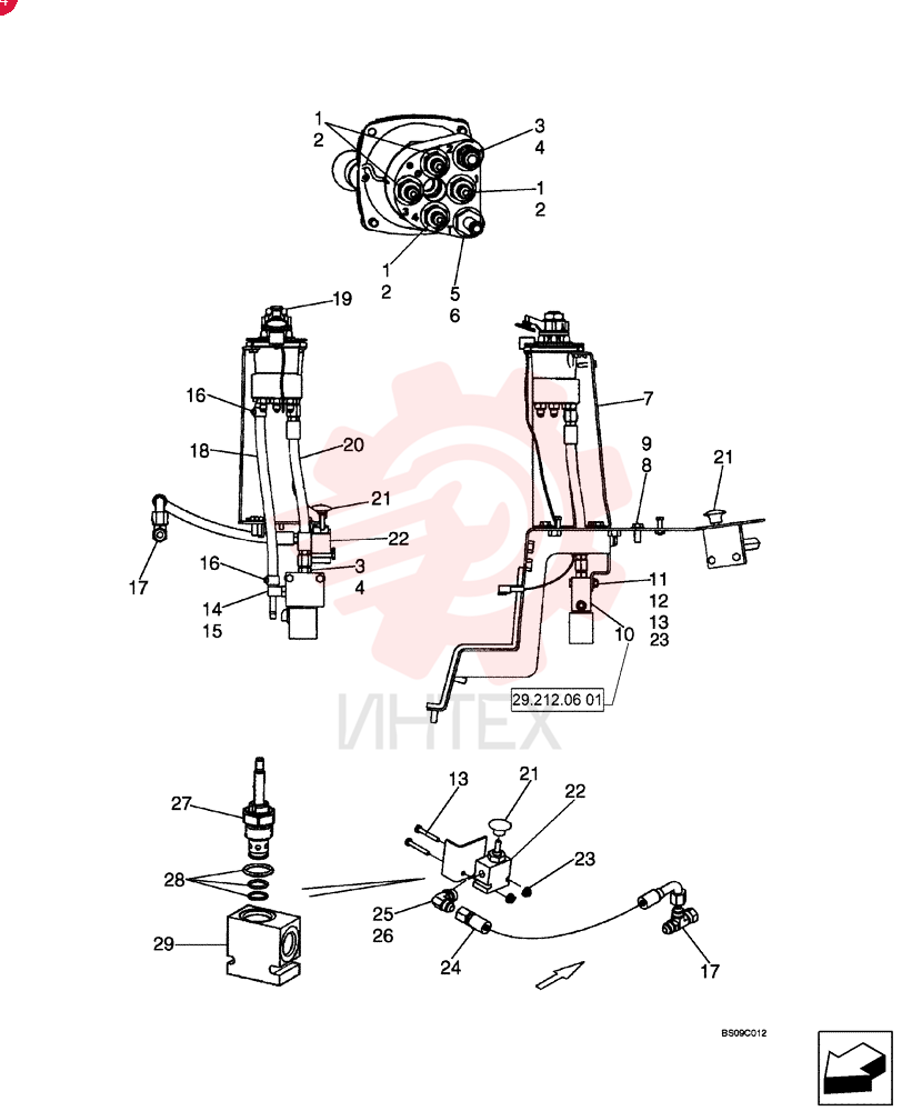 HYD CONNECTOR,9/16" - 18 ORB x 7/16" - 20 JIC