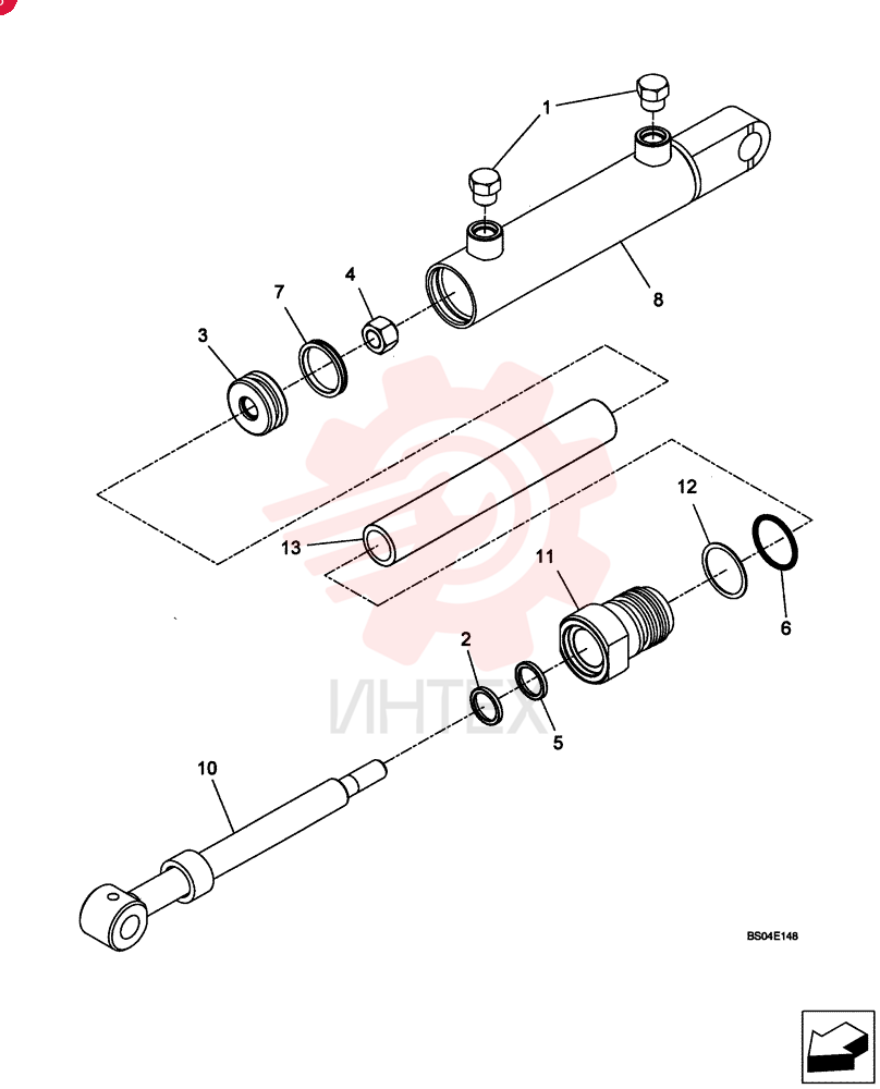 HYDRAULIC CYLINDER,Double Acting, 19.1mm Rod, 123.2mm Stroke