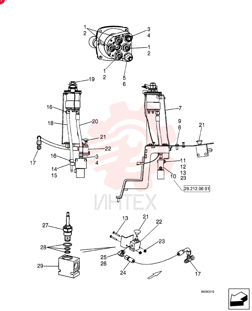 HYD CONNECTOR,9/16" - 18 ORB x 7/16" - 20 JIC