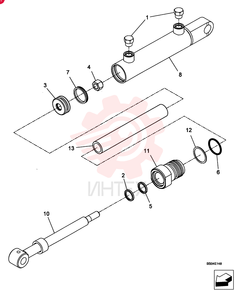 HYDRAULIC CYLINDER,Double Acting, 19.1mm Rod, 123.2mm Stroke