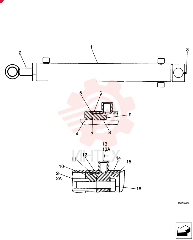 HYDRAULIC CYLINDER,Double Acting, 31.75mm Rod, 447.04mm Stroke