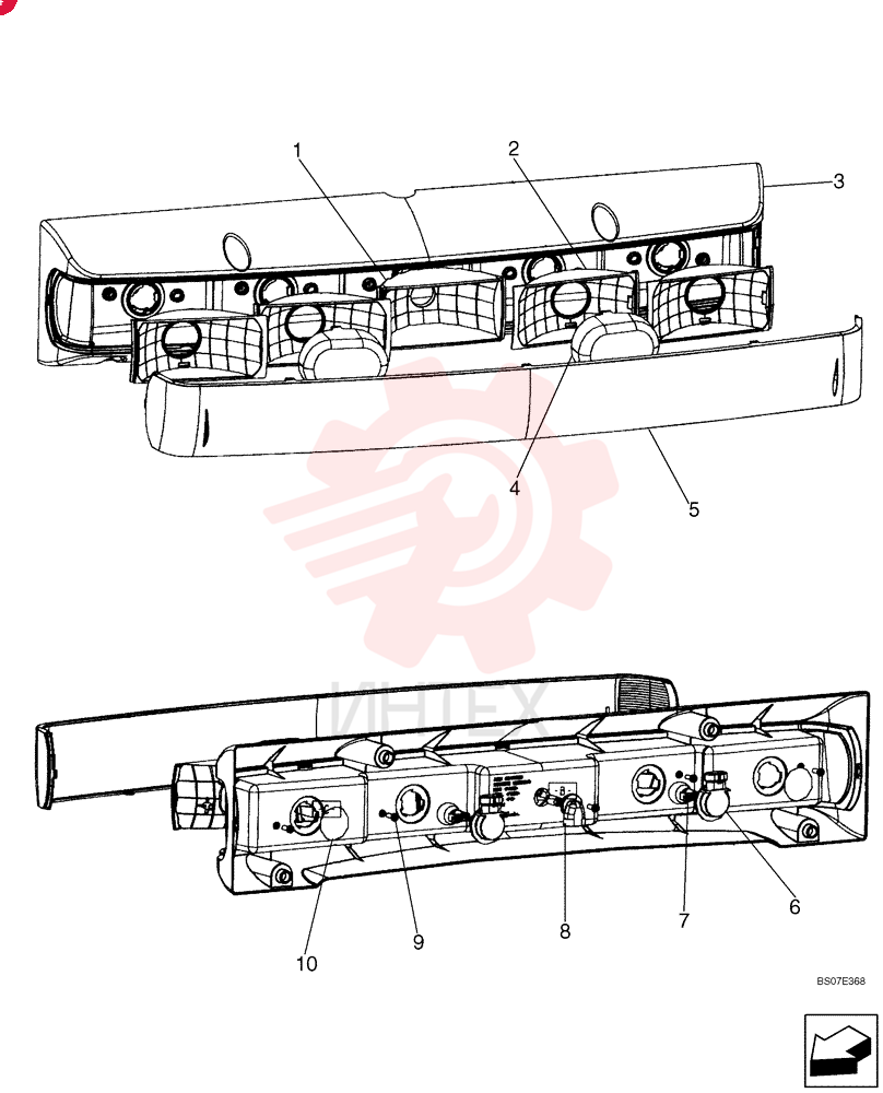 LIGHT,Halogen, 12V, 50W, Clear/Red