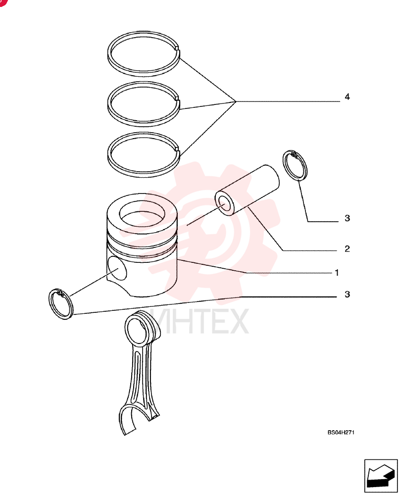 PISTON & RINGS KIT 87647549