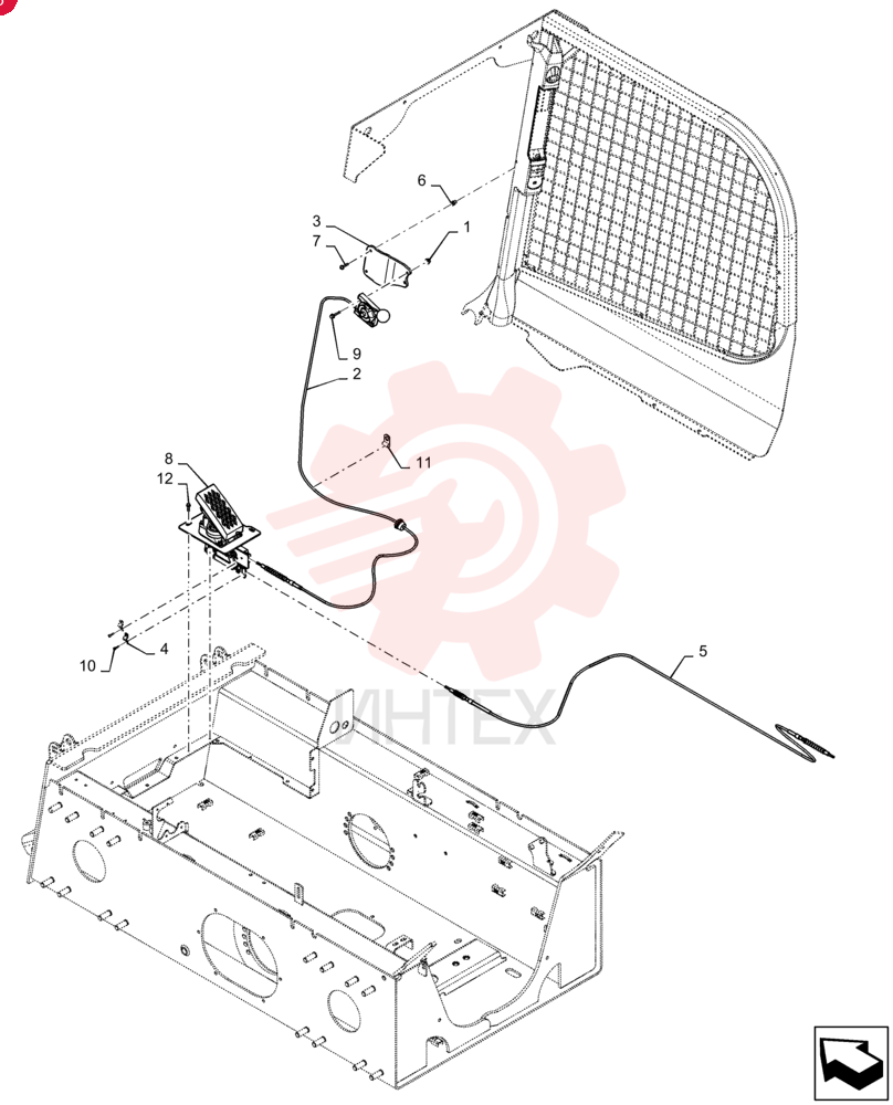 FLANGE NUT,Hex, M6 x 1, Cl 8 9804276 (4)