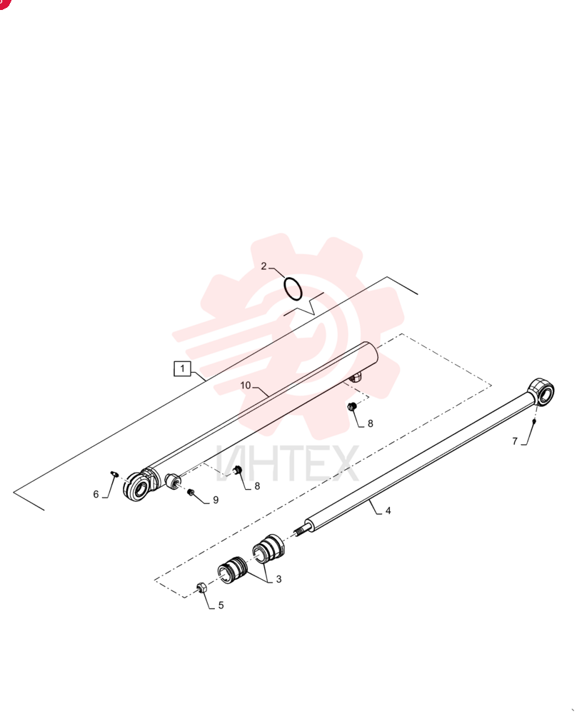 CYLINDER,Double Acting, 44.4mm Rod, 851.9mm Stroke