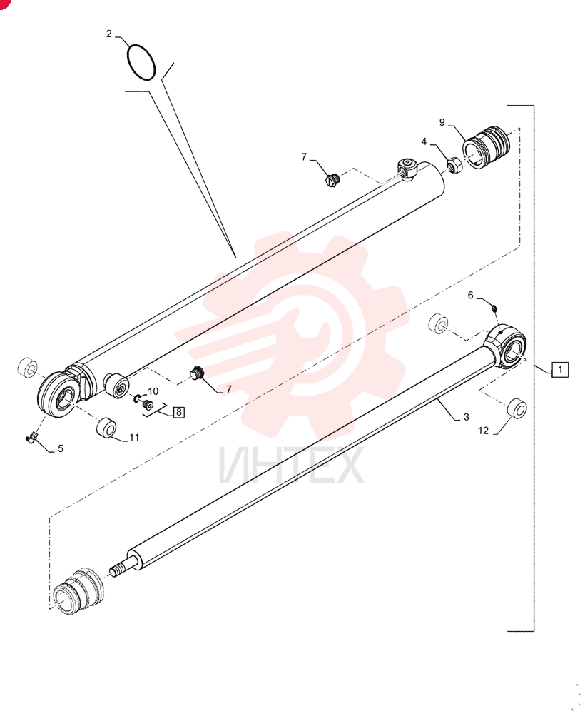 HYDRAULIC CYLINDER,Double Acting, 44.4mm Rod, 851.9mm Stroke
