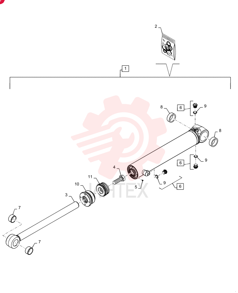 HYDRAULIC CYLINDER,38.1mm Rod, 410mm Stroke