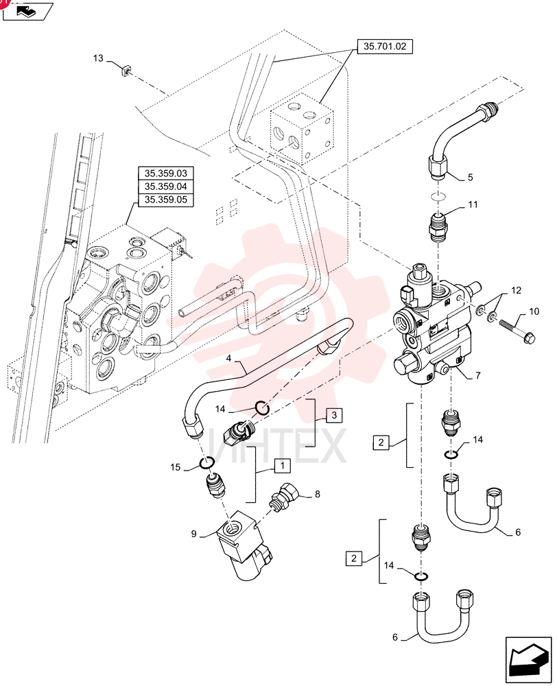 HYD CONNECTOR,7/8" - 14 JIC x 3/4" - 16 ORB