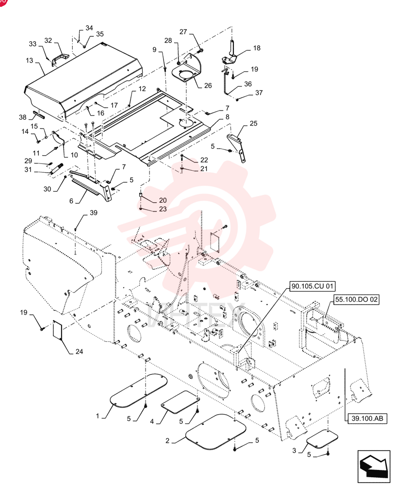 PLATE,524.6mm L x 174.6mm W x 6.35mm Thk