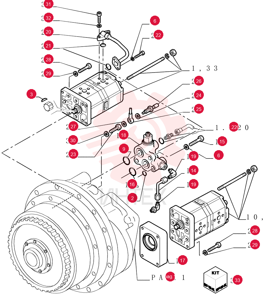 HYDRAULIC PUMP,25.2 CC