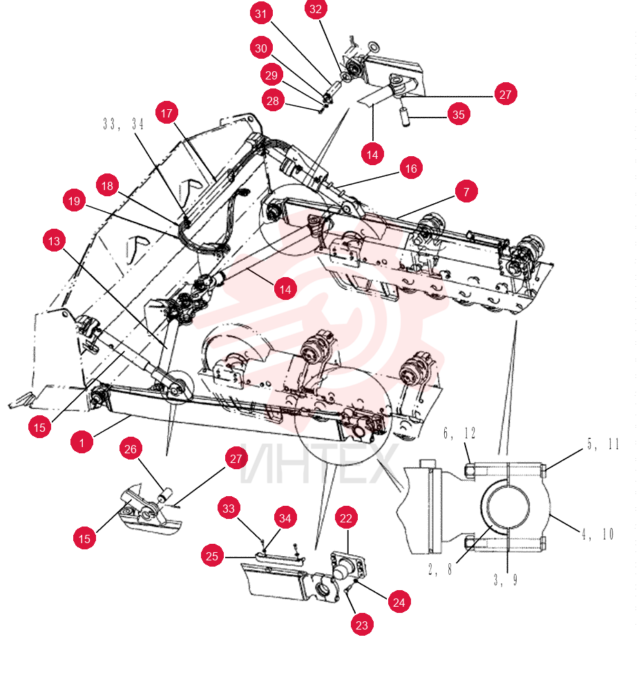 BOOM ASSY, LH;  Incl. Refs. 1A - 1E