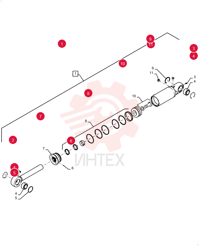 HYDRAULIC CYLINDER,Double Acting, 63.5mm Rod, 148.4mm Stroke