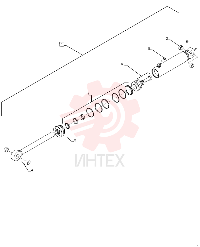 LIFT CYLINDER,Double Acting, 63.5mm Rod, 428.8mm Stroke