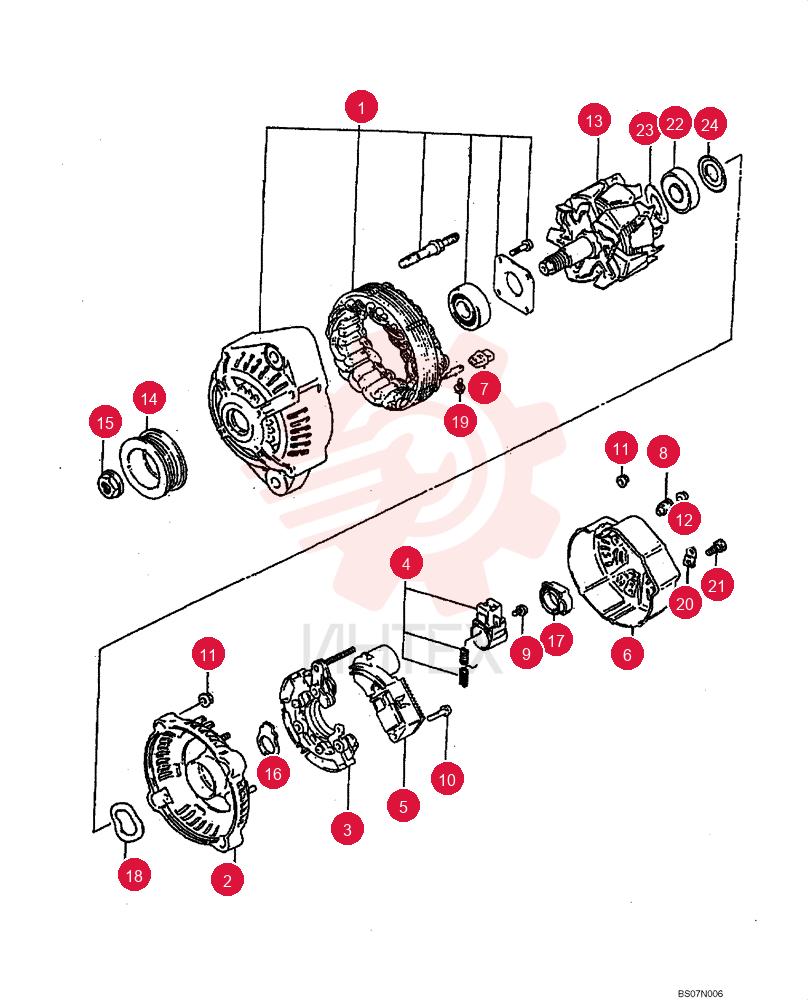 ALTERNATOR,12V, 90A, W/ Pulley