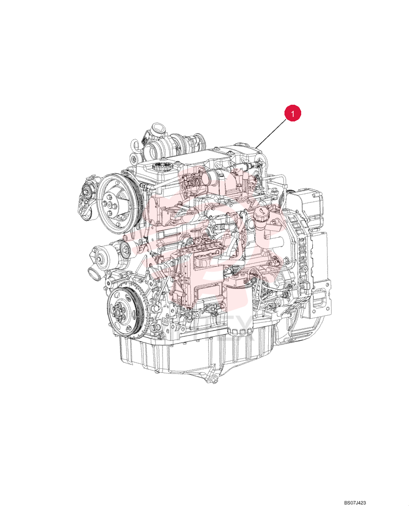 ENGINE ASSEMBLY,73kW, 4.5L, 4 Cylinders, W/ Turbocharger 87731172 (1)