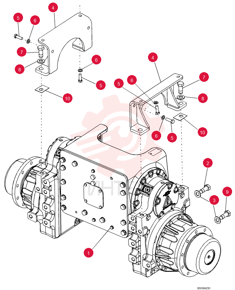 TRANSMISSION, Long Track Models; Incl. 87724629 Final Drive and Parts on Figure 06-06