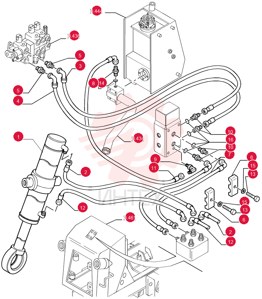 OPERATING CYLINDER,Double Acting, 50mm Rod, 826mm Stroke