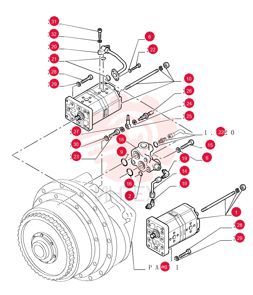HYDRAULIC PUMP,25.2 CC
